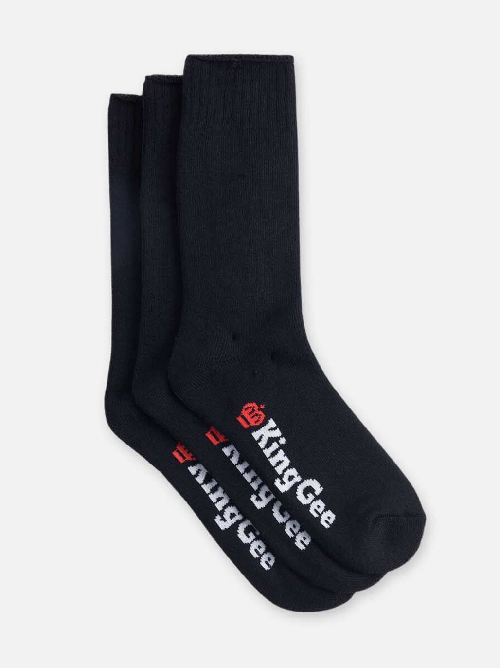 Mens Bamboo Work Socks 3 Pack Black Breathable Comfortable K09002 - Land to Coast