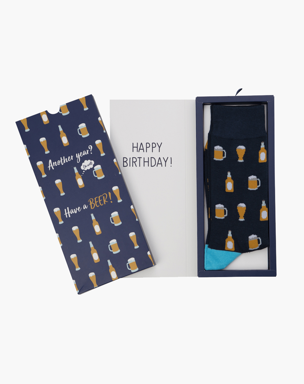 MENS BEER BAMBOO SOCK CARD - Land to Coast
