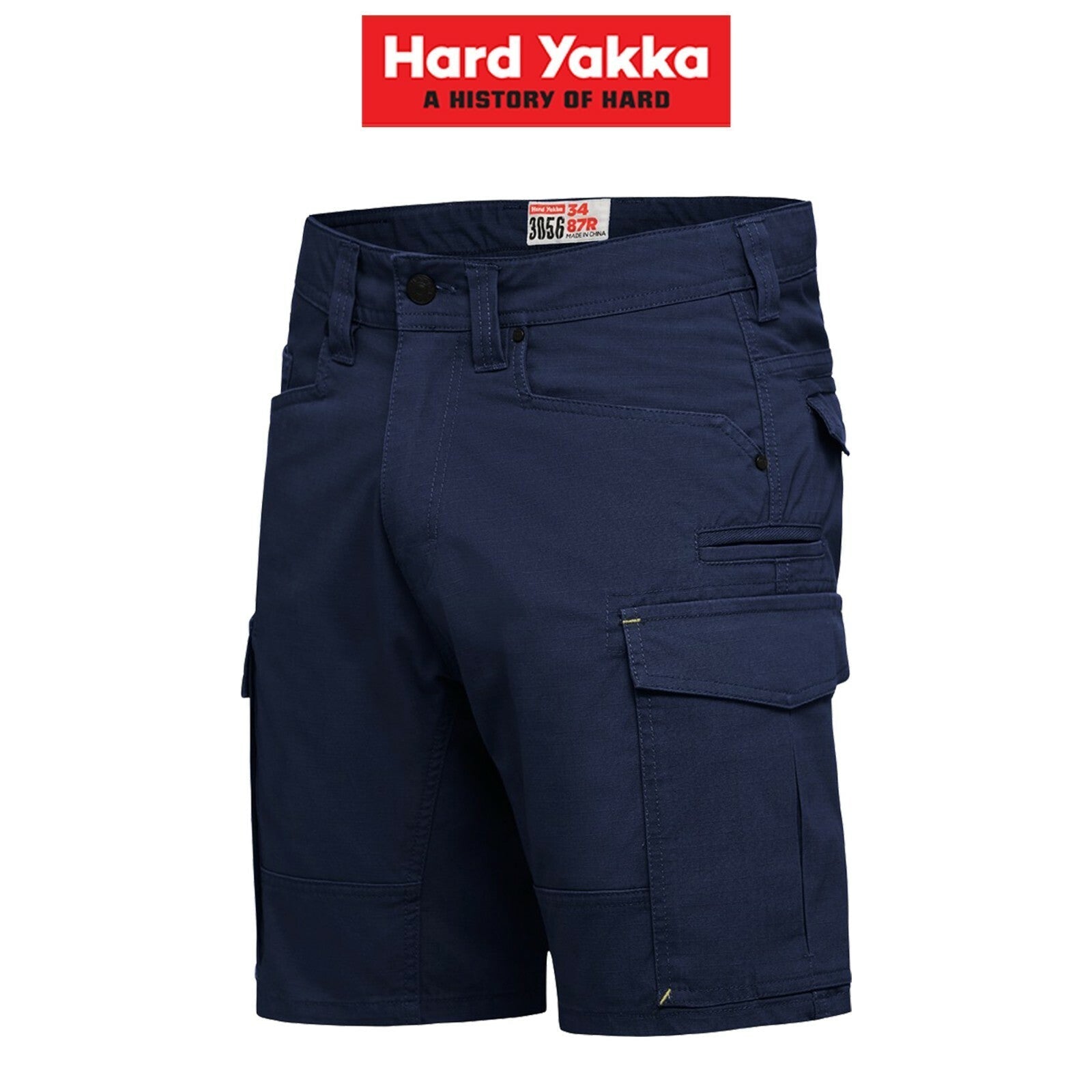 Mens Hard Yakka 3056 Cargo Shorts Cotton Ripstop Tradie Tough Stretch Y05100 - Land to Coast