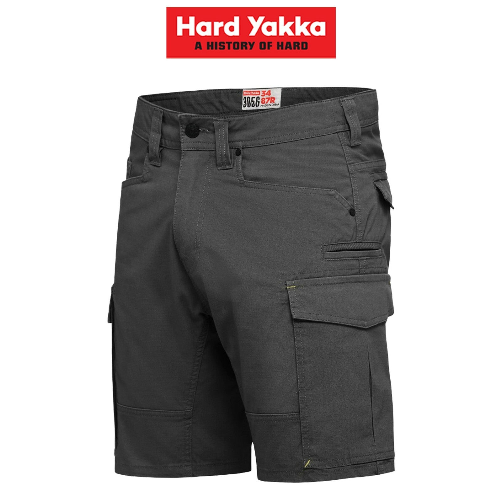 Mens Hard Yakka 3056 Cargo Shorts Cotton Ripstop Tradie Tough Stretch Y05100 - Land to Coast