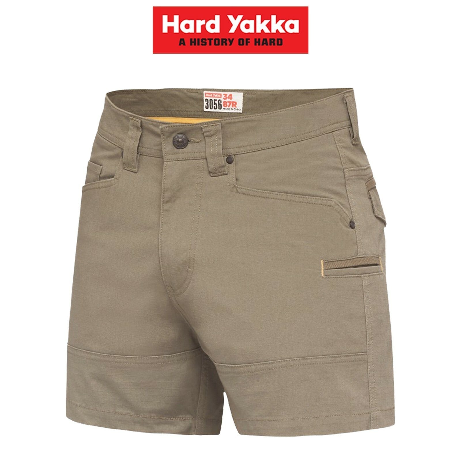 Mens Hard Yakka 3056 Short Shorts Cotton Ripstop Tradie Utility Stretch Y05115 - Land to Coast