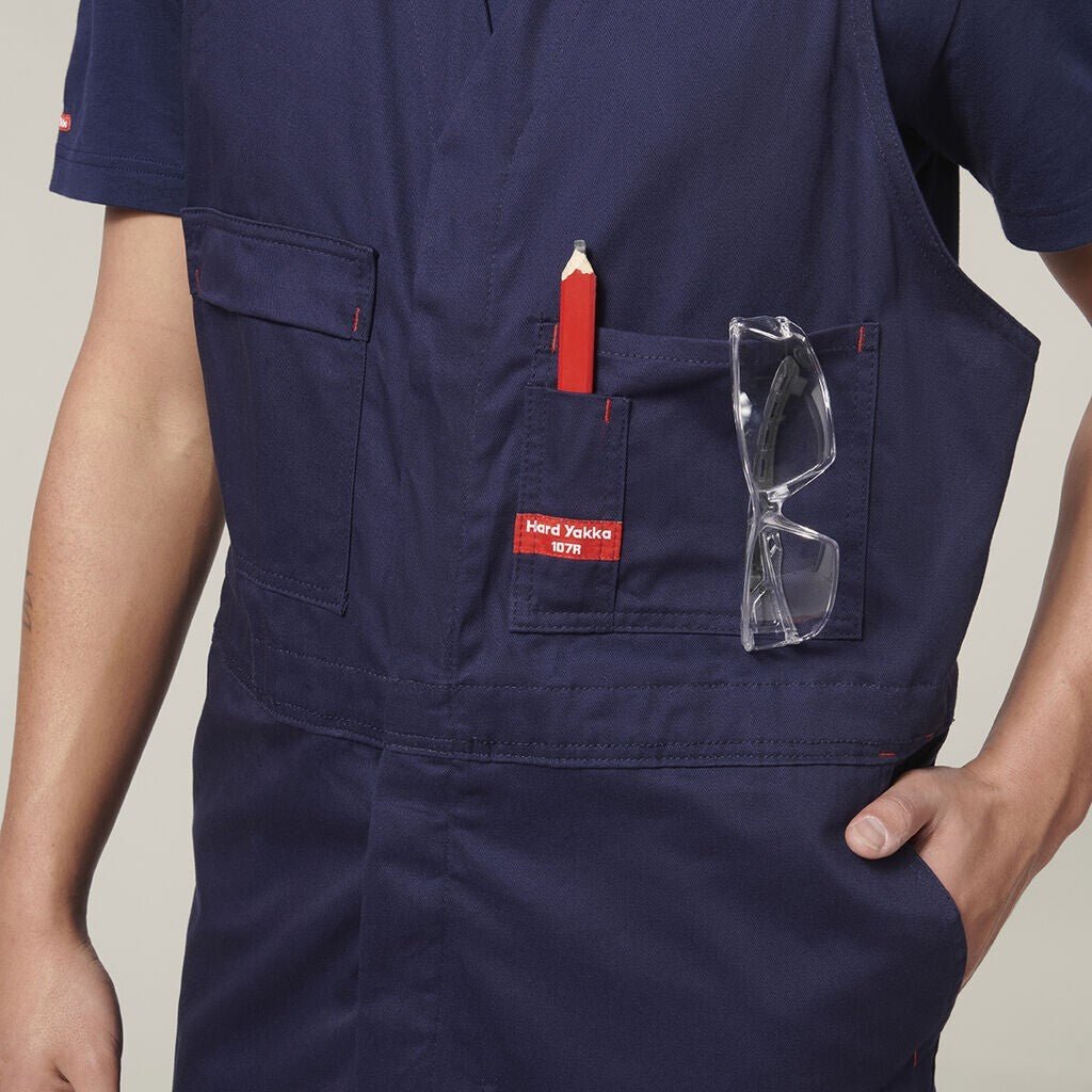 Mens Hard Yakka Action Back Phone Pocket Tradesman Overall Utility Work Y01555 - Land to Coast