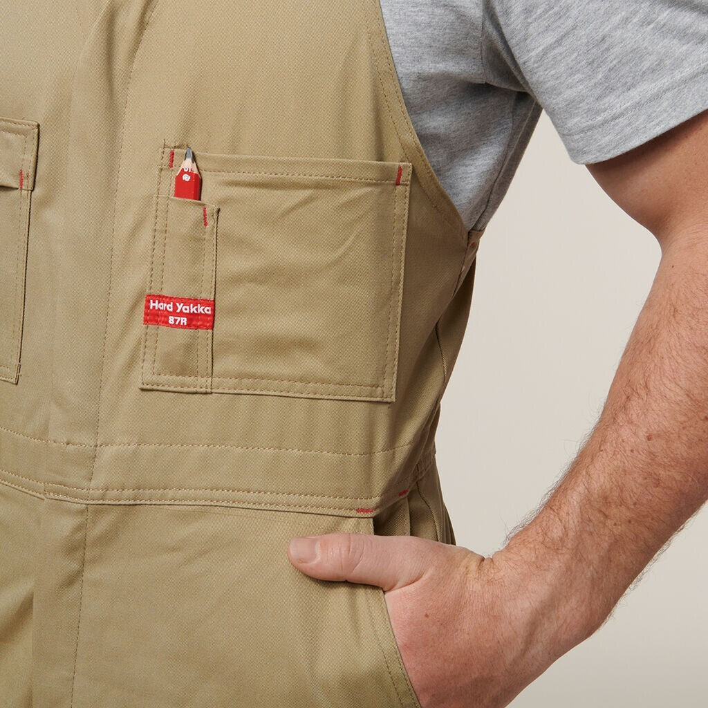 Mens Hard Yakka Action Back Phone Pocket Tradesman Overall Utility Work Y01555 - Land to Coast
