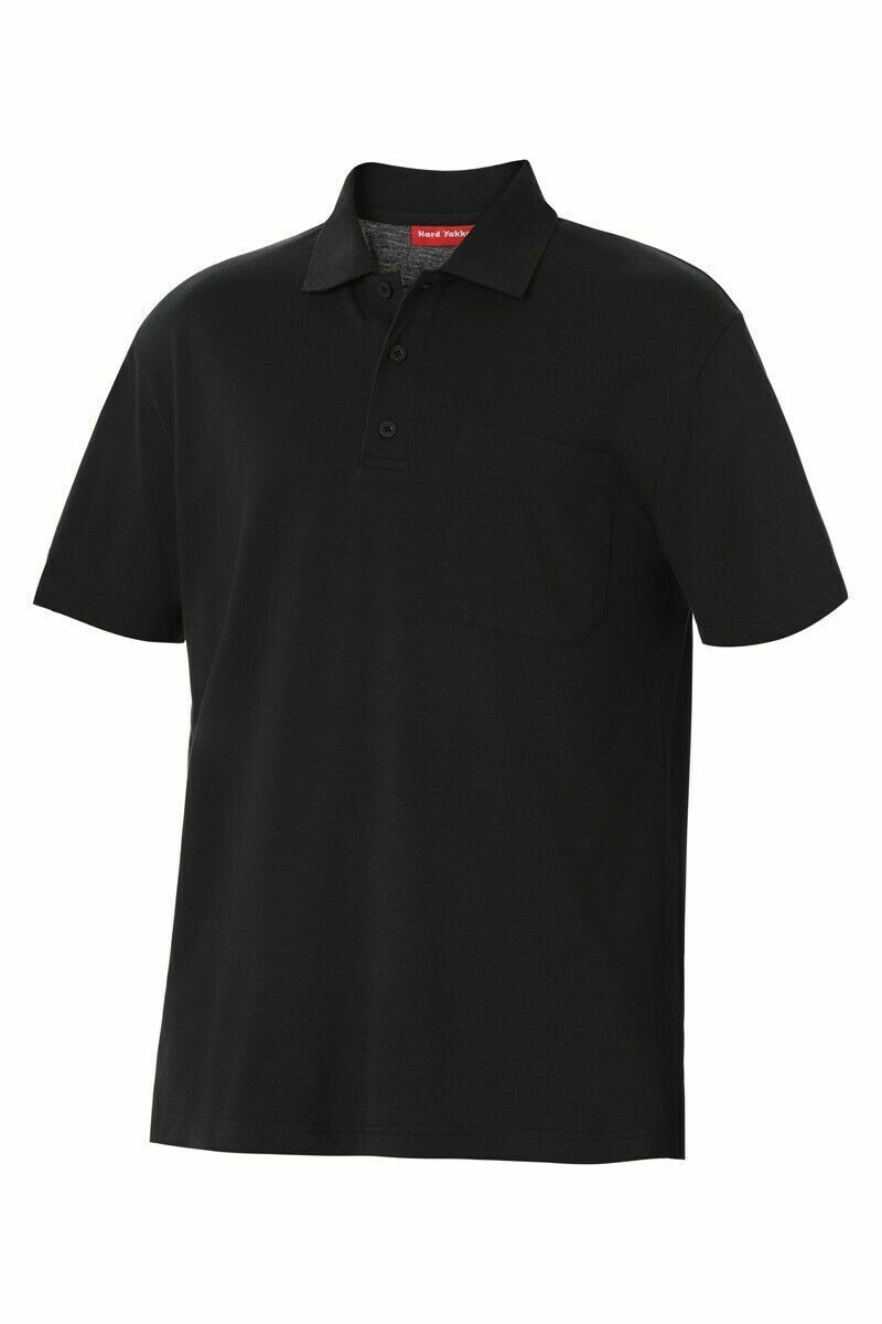 Mens Hard Yakka Casual Work Shirt Cotton Pique Polo Business Short Sleeve Y11306 - Land to Coast