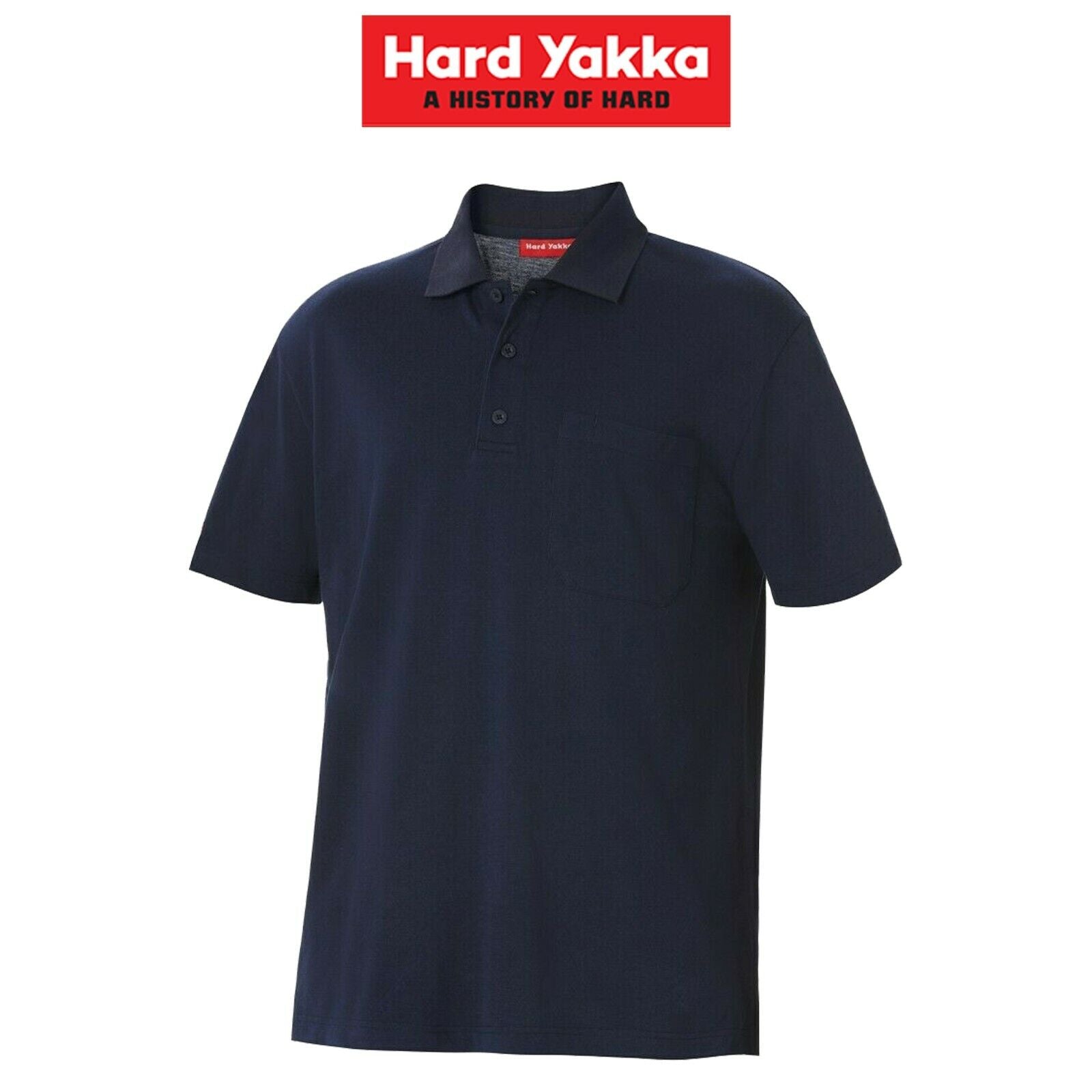 Mens Hard Yakka Casual Work Shirt Cotton Pique Polo Business Short Sleeve Y11306 - Land to Coast