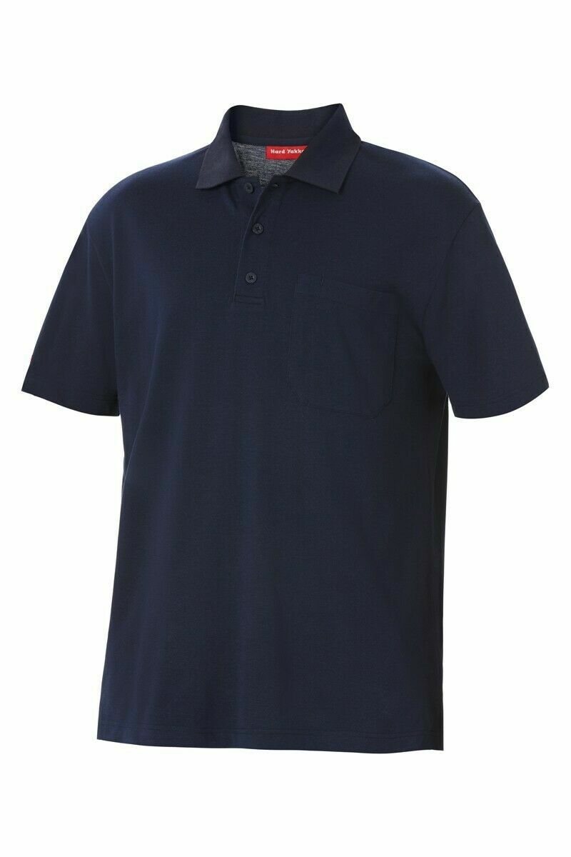 Mens Hard Yakka Casual Work Shirt Cotton Pique Polo Business Short Sleeve Y11306 - Land to Coast