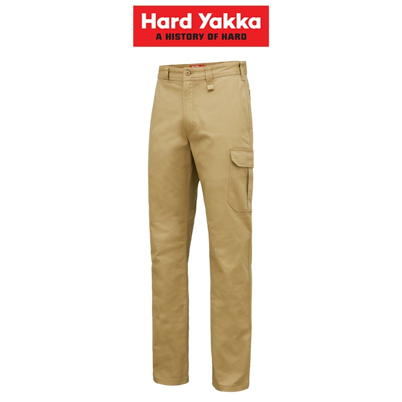 Mens Hard Yakka Core Basic Cargo Stretch Cotton Drill Work Pants Tradie Y02597 - Land to Coast