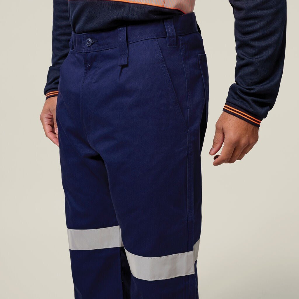 Mens Hard Yakka Core Drill Pants Taped Cotton Phone Pleated Tough Strong Y02540 - Land to Coast