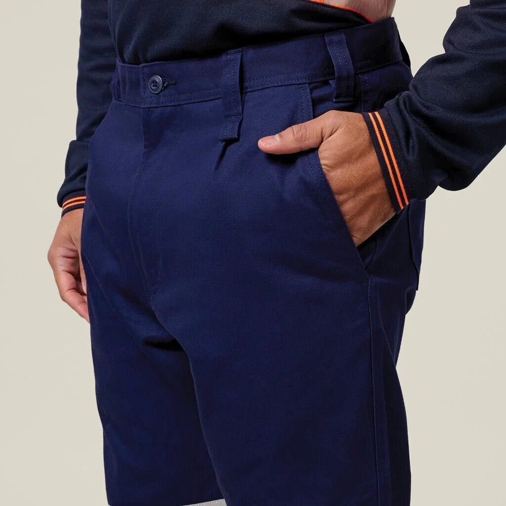 Mens Hard Yakka Core Drill Pants Taped Cotton Phone Pleated Tough Strong Y02540 - Land to Coast