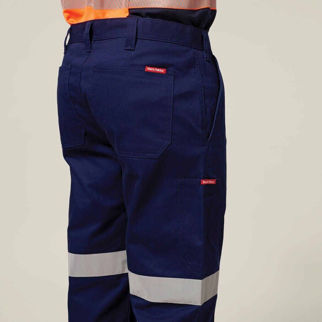 Mens Hard Yakka Core Drill Pants Taped Cotton Phone Pleated Tough Strong Y02540 - Land to Coast