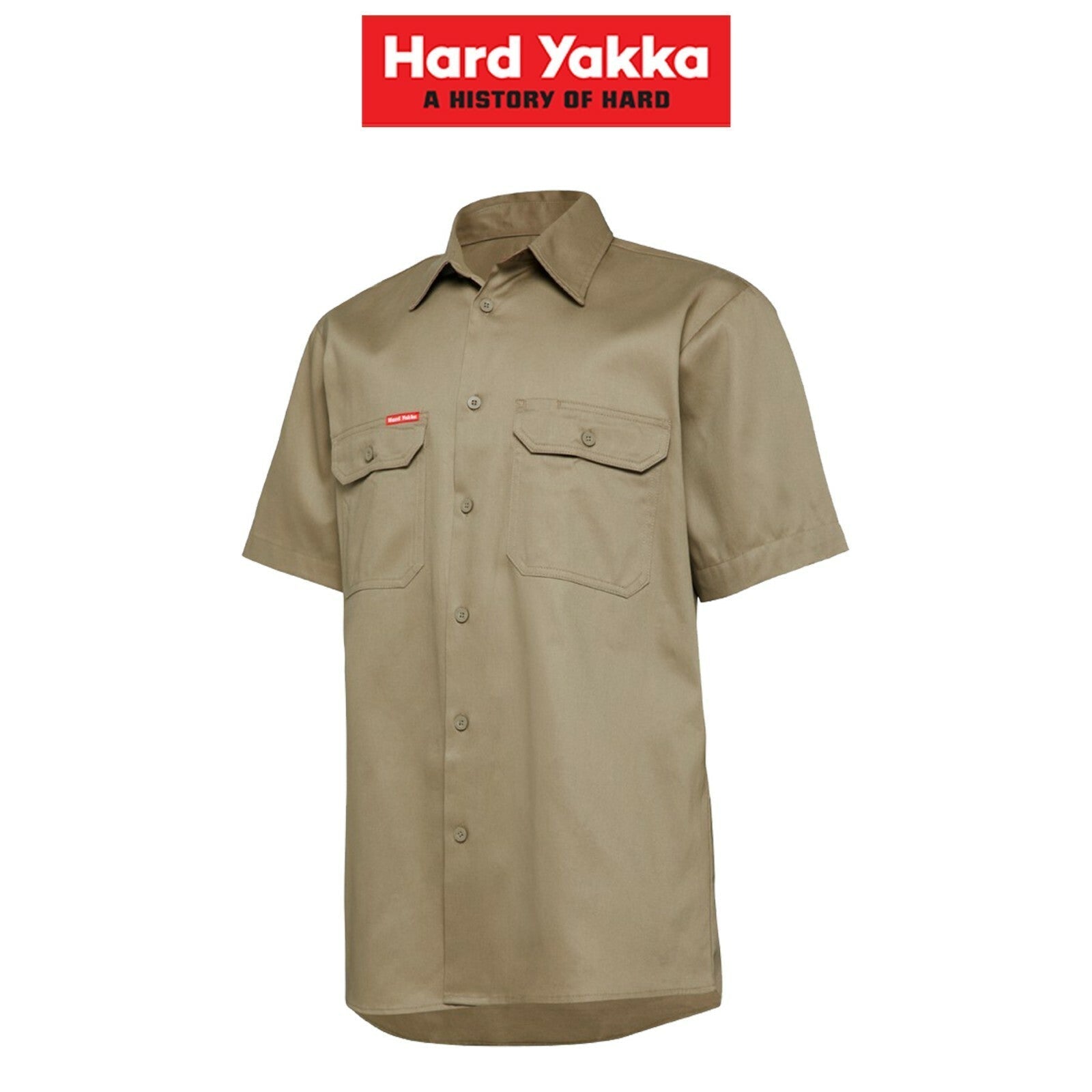 Mens Hard Yakka Core Light Weight Cool Drill Work Shirt Short Sleeve Site Y04625 - Land to Coast