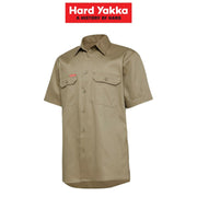 Mens Hard Yakka Core Light Weight Cool Drill Work Shirt Short Sleeve Site Y04625 - Land to Coast