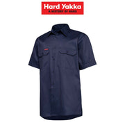 Mens Hard Yakka Core Light Weight Cool Drill Work Shirt Short Sleeve Site Y04625 - Land to Coast