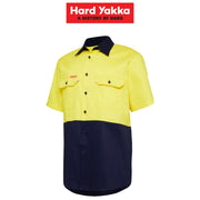 Mens Hard Yakka Core Light Weight Cool Vented Work Drill Hi - Vis Shirt Y04620 - Land to Coast