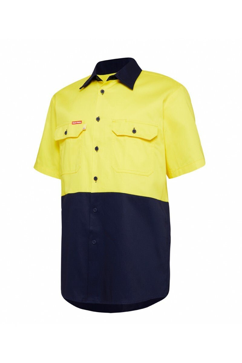 Mens Hard Yakka Core Light Weight Cool Vented Work Drill Hi - Vis Shirt Y04620 - Land to Coast