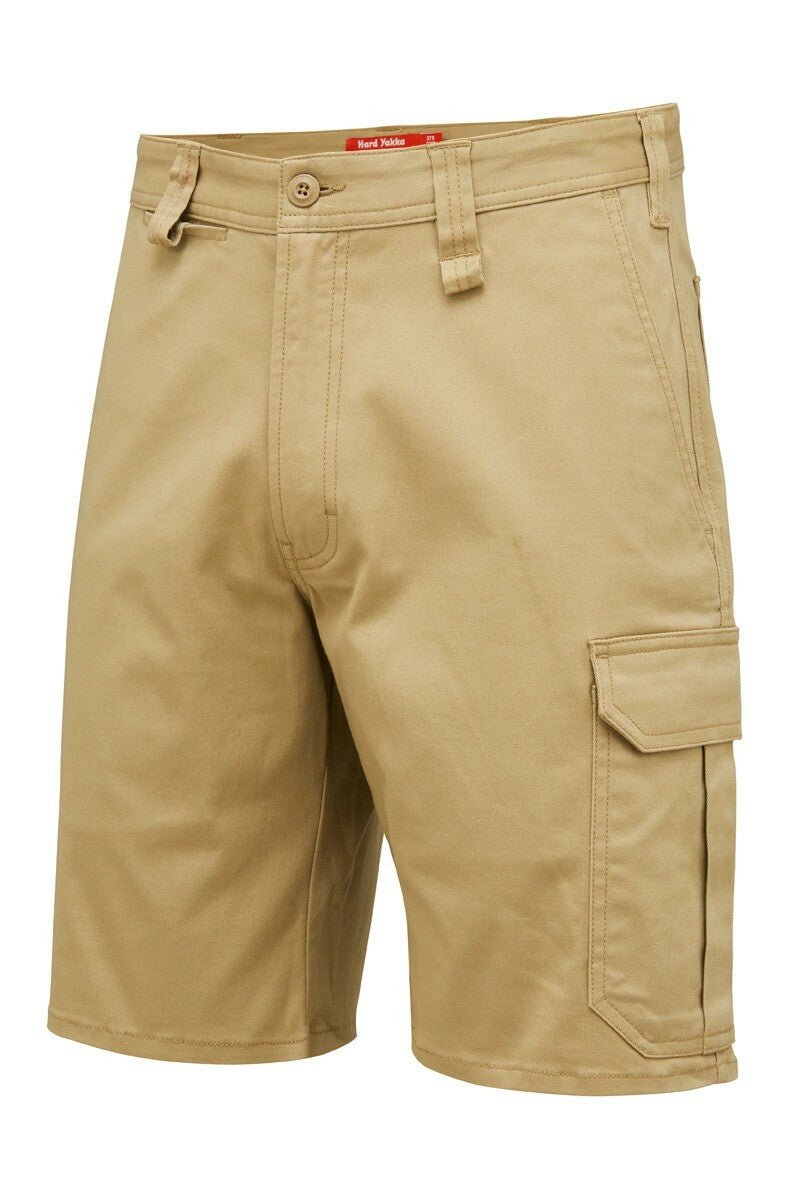 Mens Hard Yakka Core Stretch Cargo Shorts Cotton Drill Work Tough Strong Y05067 - Land to Coast