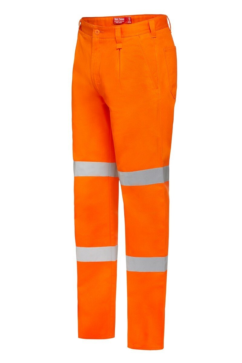 Mens Hard Yakka Cotton Drill Pants Reflective Safety Job Work Taped Tough Y02615 - Land to Coast
