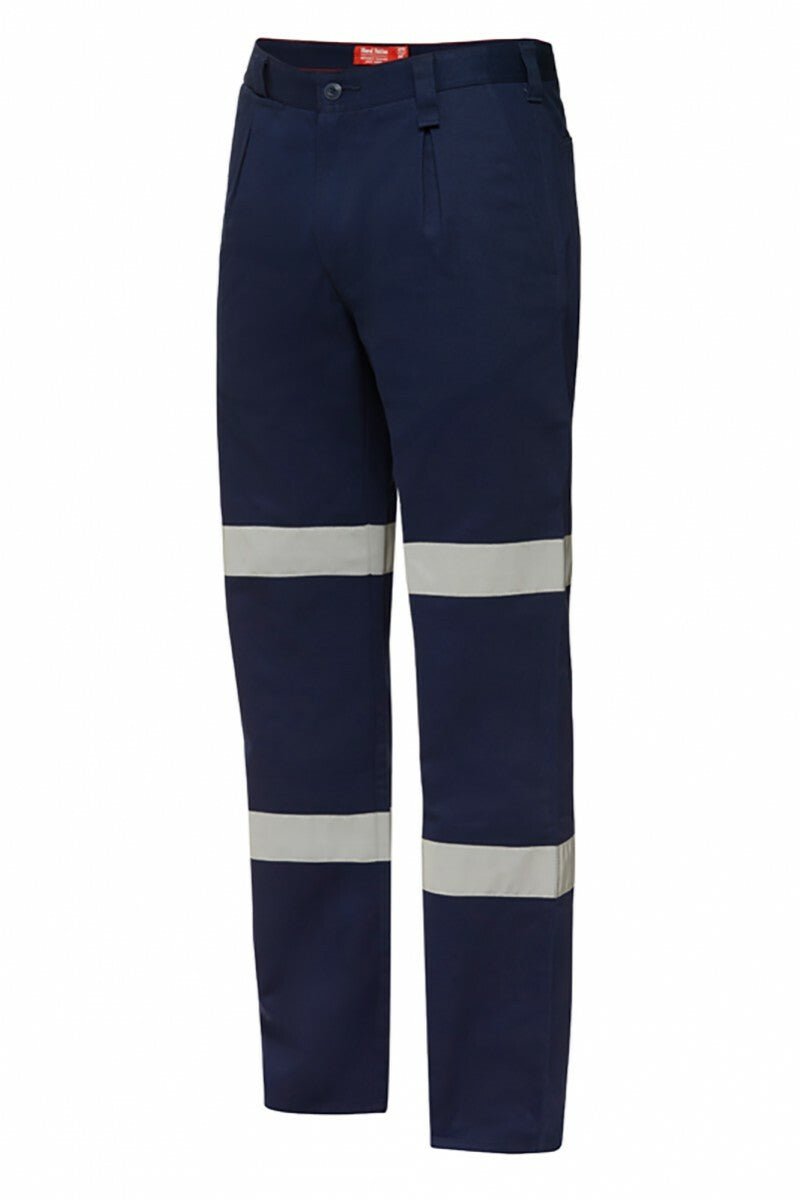 Mens Hard Yakka Cotton Drill Pants Reflective Safety Job Work Taped Tough Y02615 - Land to Coast