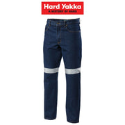 Mens Hard Yakka Denim Jeans Taped Work Pants Heavy Duty Tough Farm Washed Y03513 - Land to Coast
