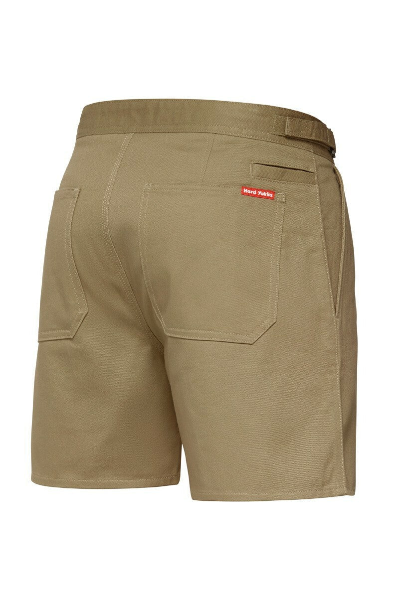 Mens Hard Yakka Drill Short Side Tab Shorts Cotton Work Tough Trade Comfy Y05340 - Land to Coast