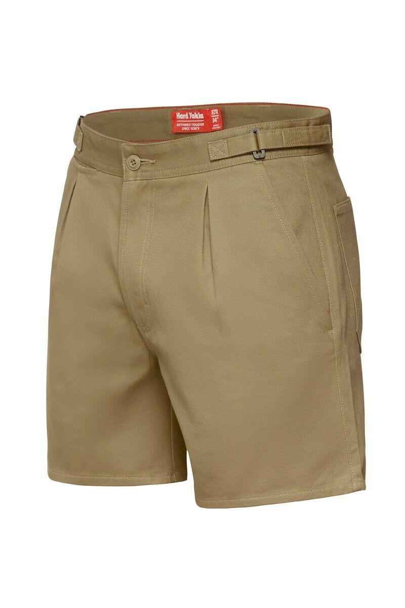 Mens Hard Yakka Drill Short Side Tab Shorts Cotton Work Tough Trade Comfy Y05340 - Land to Coast