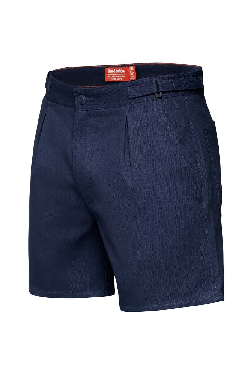 Mens Hard Yakka Drill Short Side Tab Shorts Cotton Work Tough Trade Comfy Y05340 - Land to Coast
