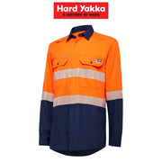 Mens Hard Yakka Fire Resistant ShieldTec Lenzing Hi - Vis Safety Work Shirt Y04370 - Land to Coast
