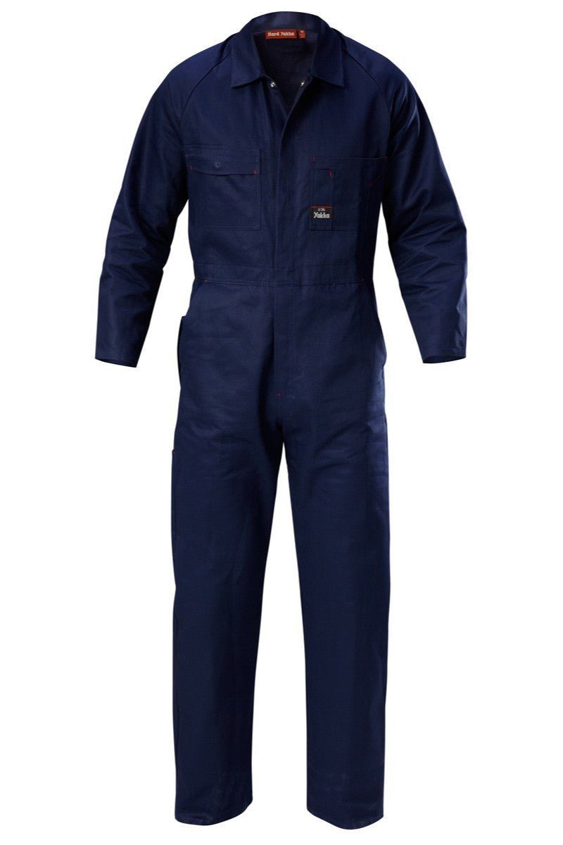 Mens Hard Yakka Foundations Coverall Cotton Drill Overall Work Safe Tough Y00010 - Land to Coast
