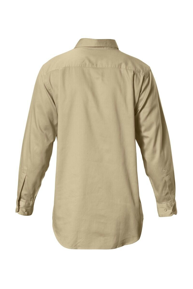 Mens Hard Yakka Foundations Drill Long Sleeve Closed Front Shirt Work Y07530 - Land to Coast