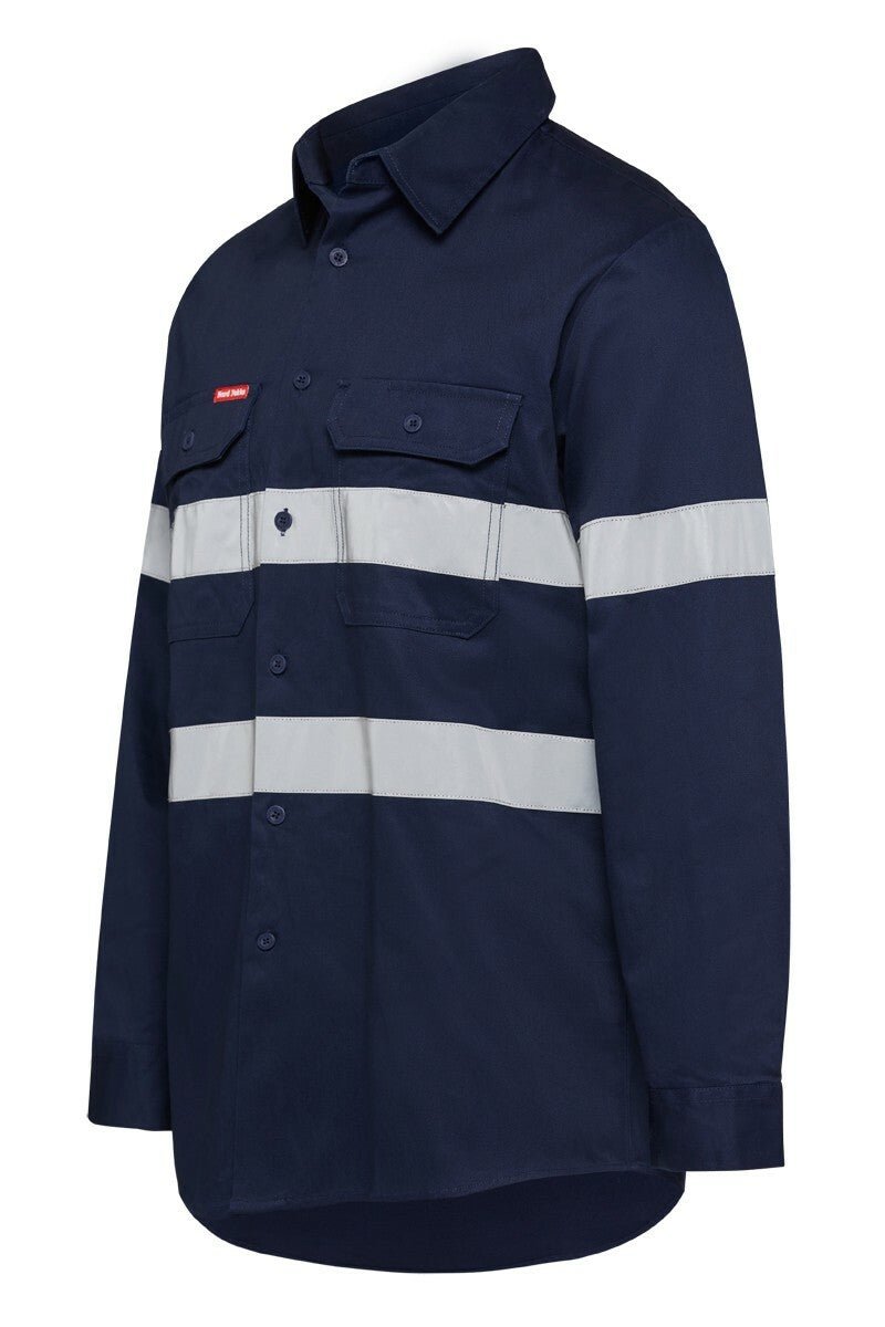 Mens Hard Yakka Foundations Long Sleeve Taped Cotton Drill Work Shirt Y07227 - Land to Coast