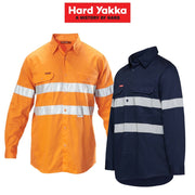 Mens Hard Yakka Foundations Long Sleeve Taped Cotton Drill Work Shirt Y07227 - Land to Coast