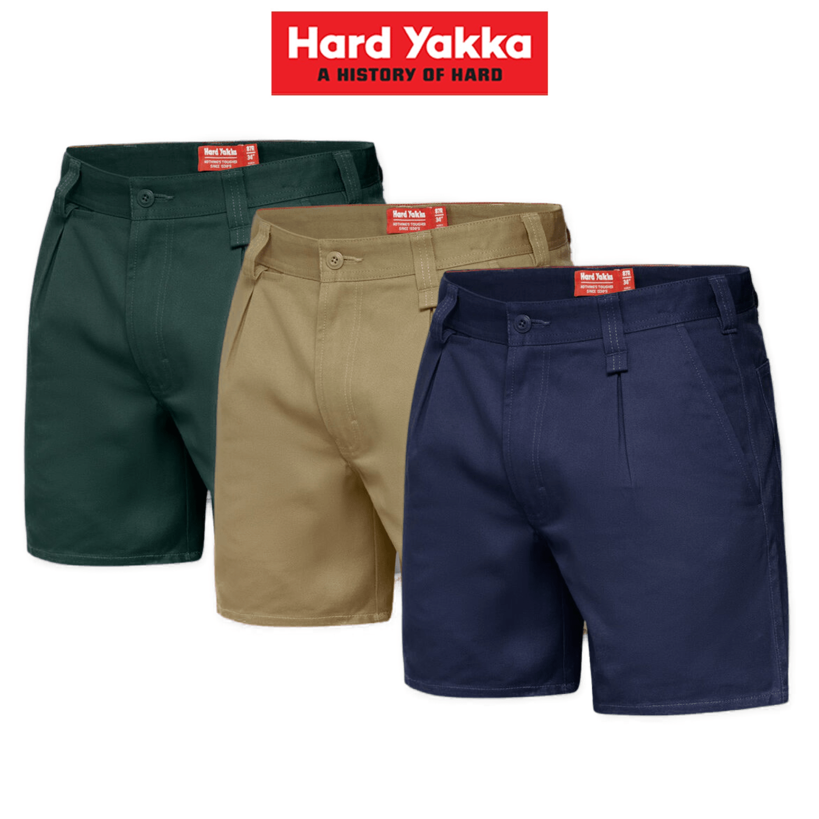 Mens Hard Yakka Foundations Utility Drill Shorts w/ Belt Loops 310gsm Y05350 - Land to Coast