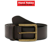 Mens Hard Yakka Genuine Leather Belt Brown Gun Metal Buckle Work Tough Y22826 - Land to Coast