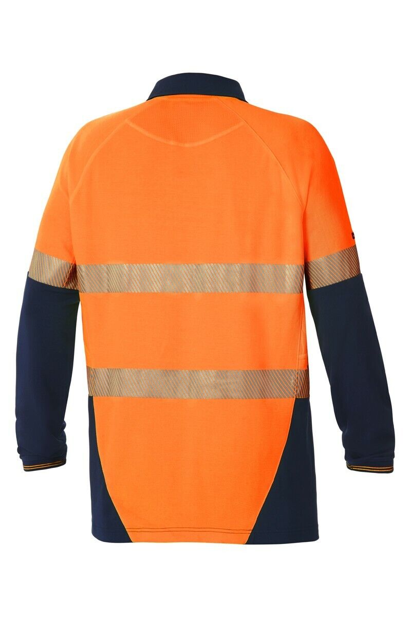 Mens Hard Yakka Koolgear Hi - Vis 2 Tone Vented Tape Long Sleeve Work Shirt Y11379 - Land to Coast