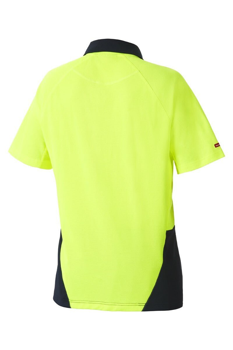 Mens Hard Yakka Koolgear Hi - Vis 2 Toned Short Sleeve Work Cool Polo Shirt Y11396 - Land to Coast
