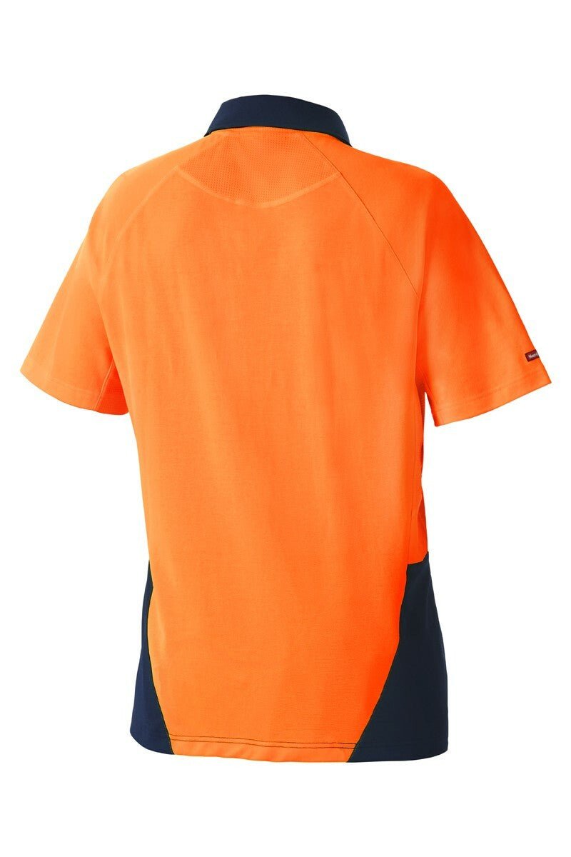 Mens Hard Yakka Koolgear Hi - Vis 2 Toned Short Sleeve Work Cool Polo Shirt Y11396 - Land to Coast