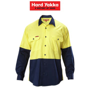 Mens Hard Yakka Koolgear Hi - Vis Long Sleeve Spliced Air Vent Lightweight Y07558 - Land to Coast