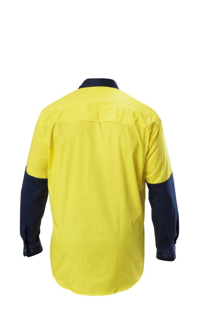 Mens Hard Yakka Koolgear Hi - Vis Long Sleeve Spliced Air Vent Lightweight Y07558 - Land to Coast