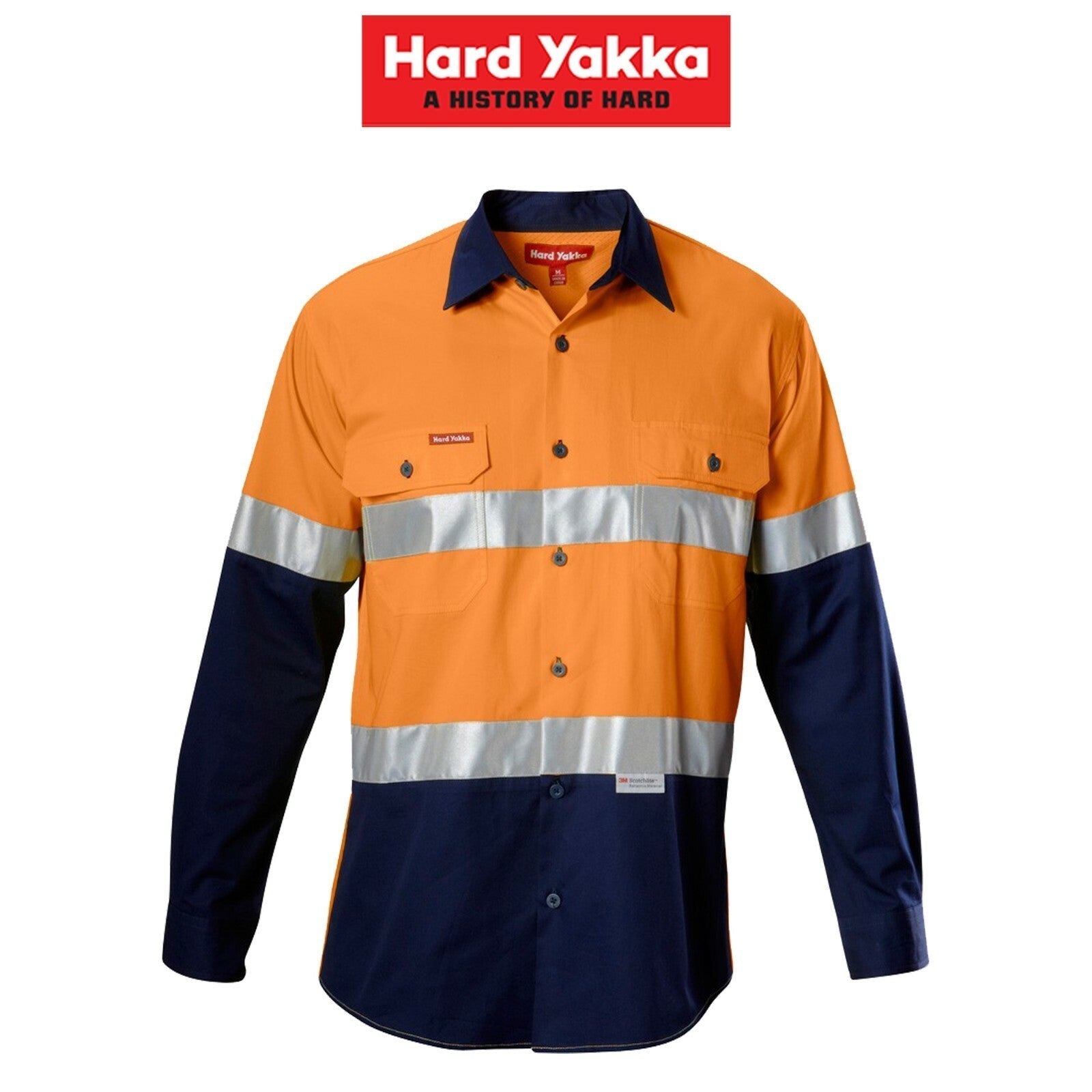 Mens Hard Yakka Koolgear Hi - Vis Safety Lightweight Long Sleeve Work Shirt Y07978 - Land to Coast