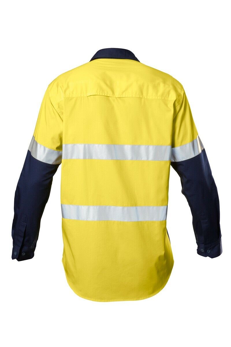 Mens Hard Yakka Koolgear Hi - Vis Safety Summer Cool Long Sleeve Work Shirt Y07978 - Land to Coast