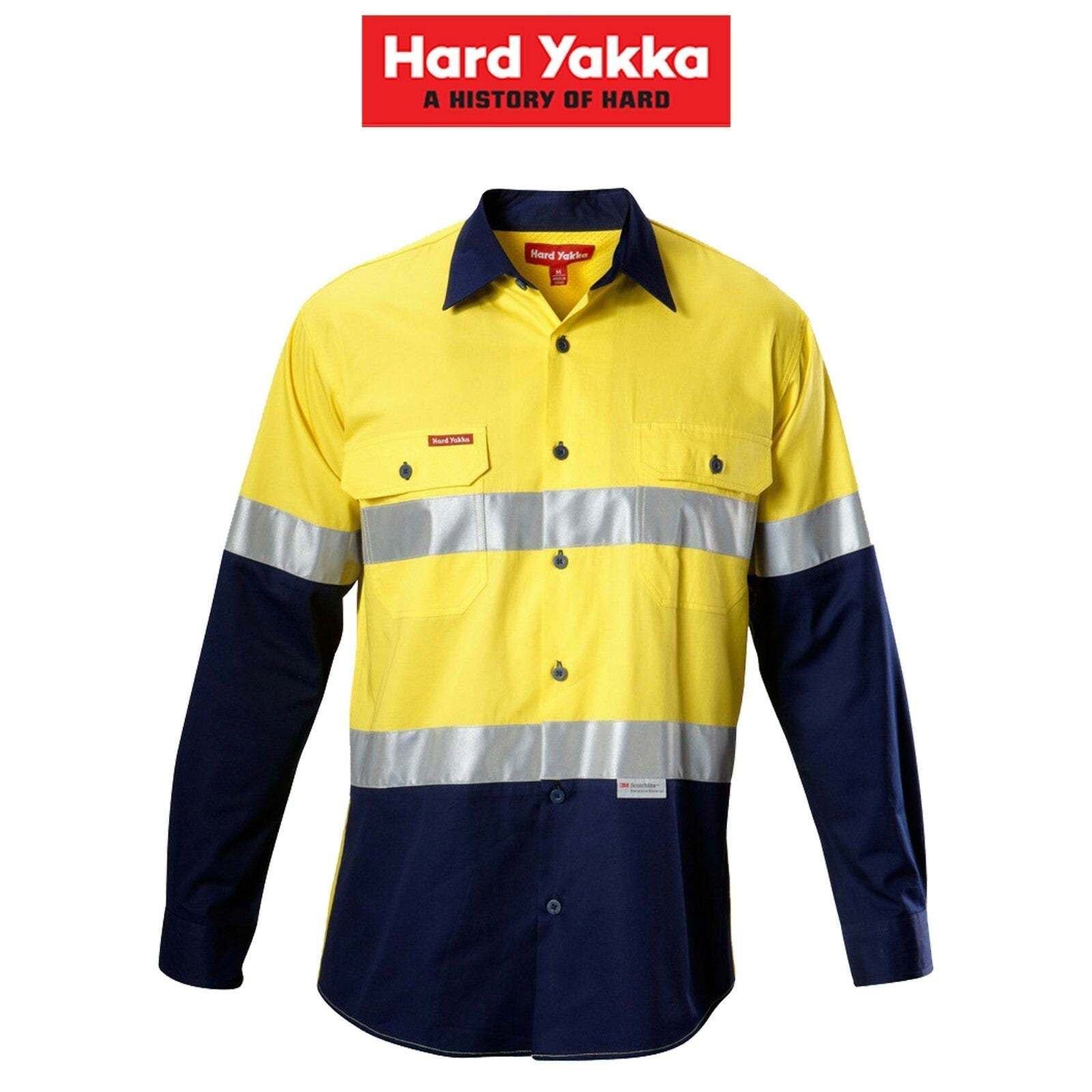 Mens Hard Yakka Koolgear Hi - Vis Safety Summer Cool Long Sleeve Work Shirt Y07978 - Land to Coast