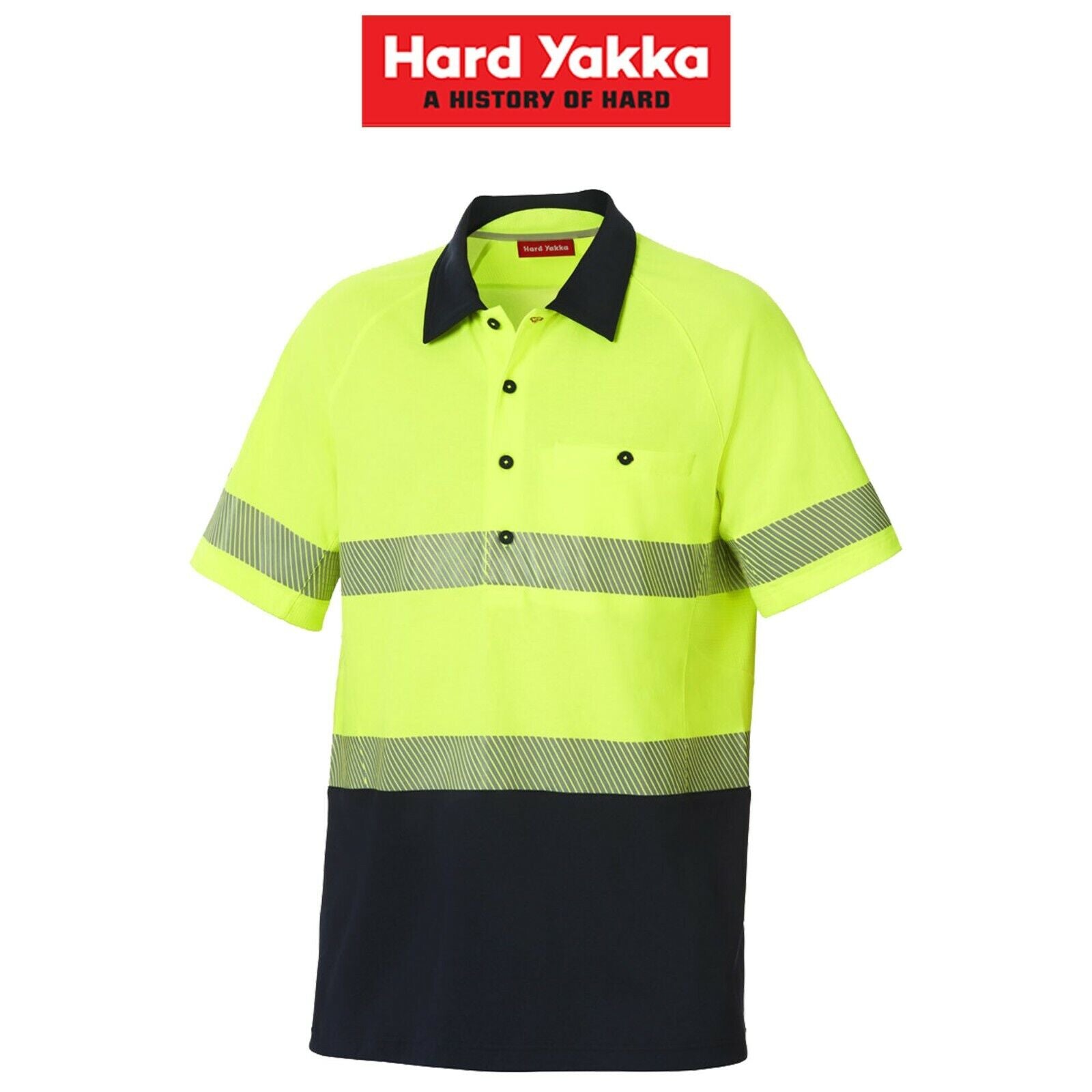 Mens Hard Yakka Koolgear Hi - Vis Short Sleeve Polo Light 2 Tone Work Shirt Y11383 - Land to Coast