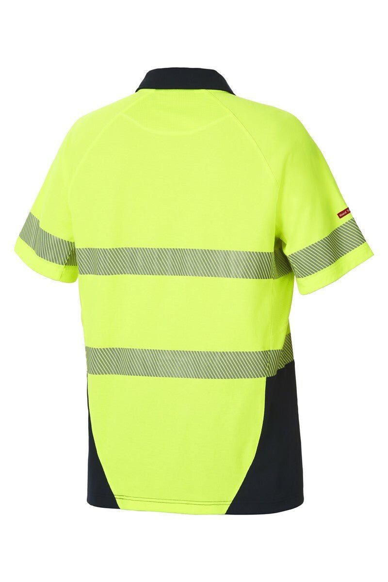 Mens Hard Yakka Koolgear Hi - Vis Short Sleeve Polo Light 2 Tone Work Shirt Y11383 - Land to Coast