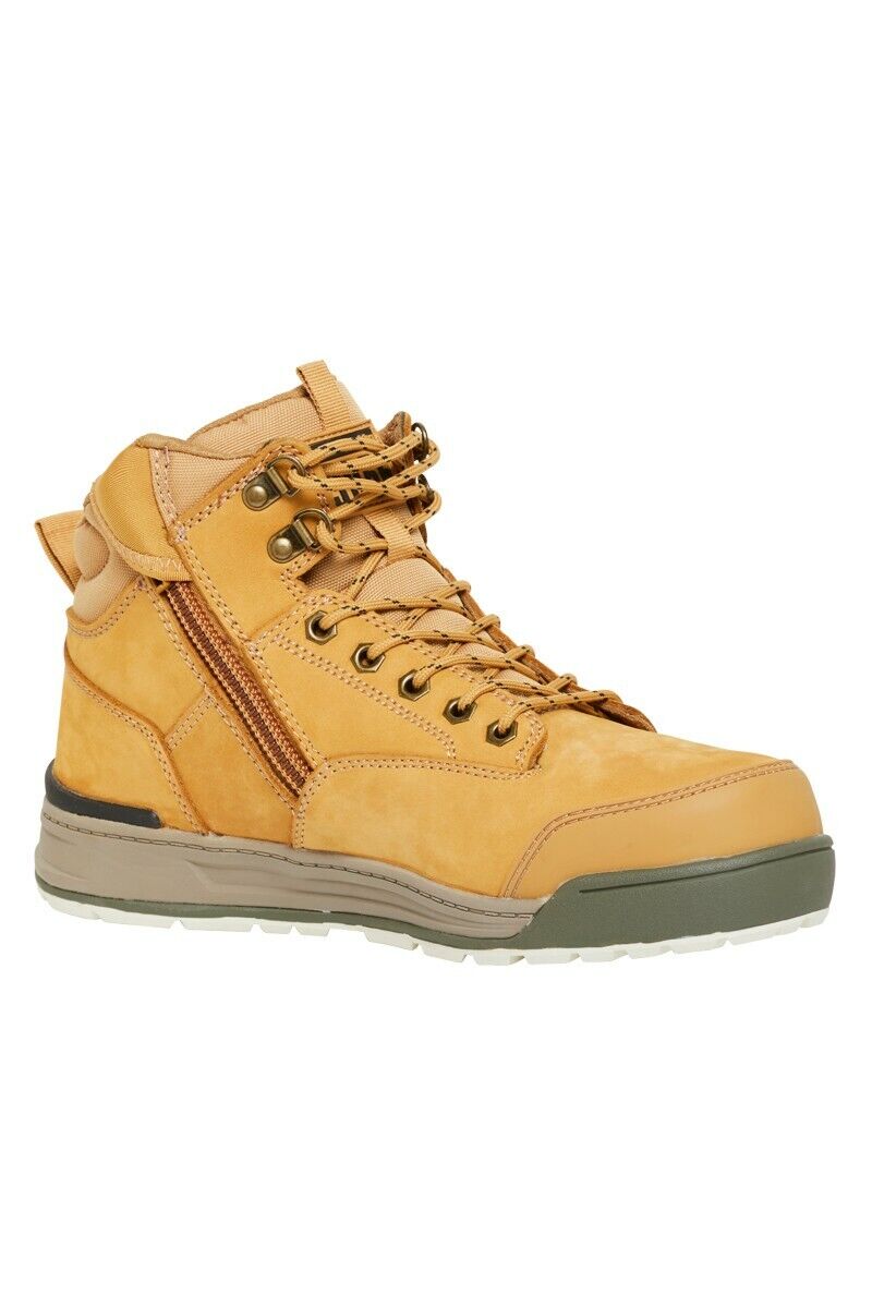 Mens Hard Yakka Lace Zip Safety Boots 3056 Work Steel Cap Memory Foam Y60200 - Land to Coast