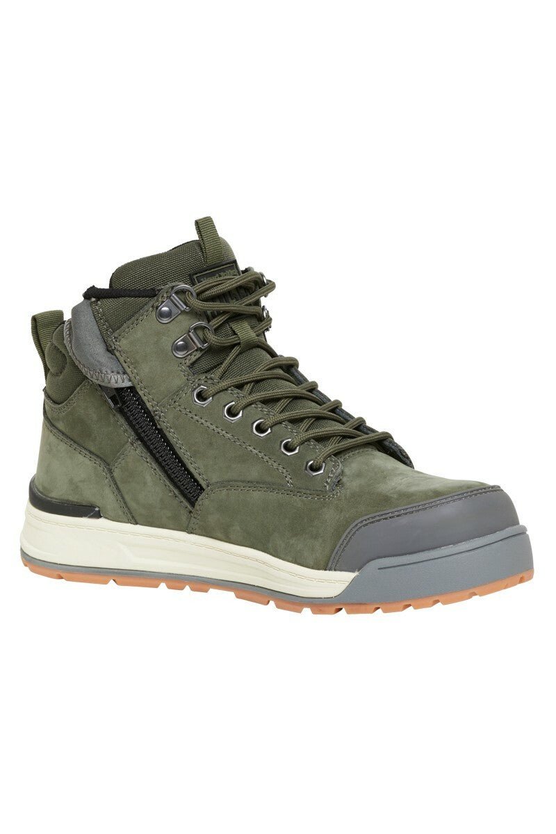 Mens Hard Yakka Lace Zip Safety Boots 3056 Work Steel Cap Memory Foam Y60203 - Land to Coast