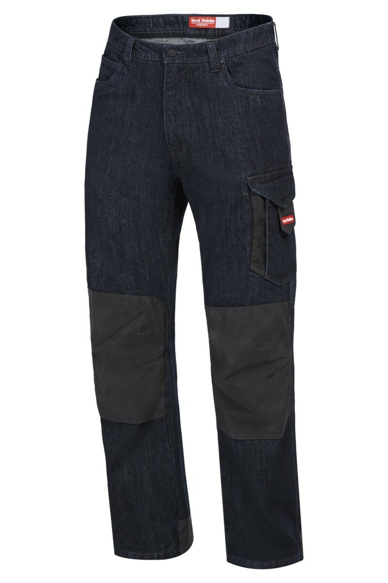Mens Hard Yakka Legends Denim Work Jeans Cargo Pants Heavy Duty Cordura Y03041 - Land to Coast