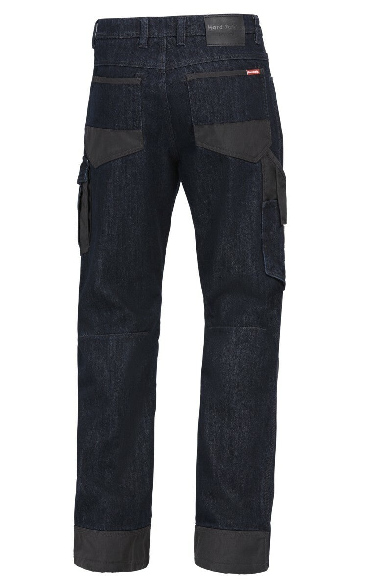 Mens Hard Yakka Legends Denim Work Jeans Cargo Pants Heavy Duty Cordura Y03041 - Land to Coast