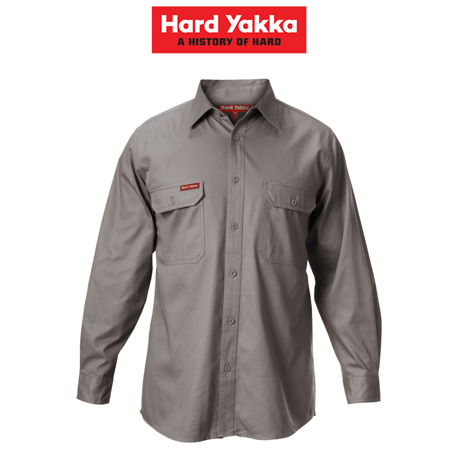 Mens Hard Yakka Long Sleeve Cotton Drill Work Shirt Tradie Safety Button Y07500 - Land to Coast