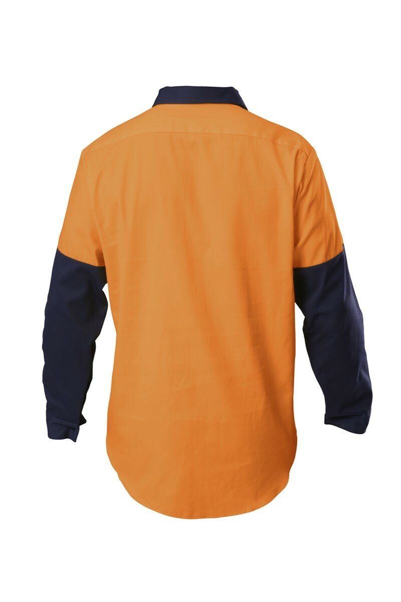 Mens Hard Yakka Shirt Hi - Vis Closed Gusset Long Sleeve Work Safety Cotton Y07984 - Land to Coast