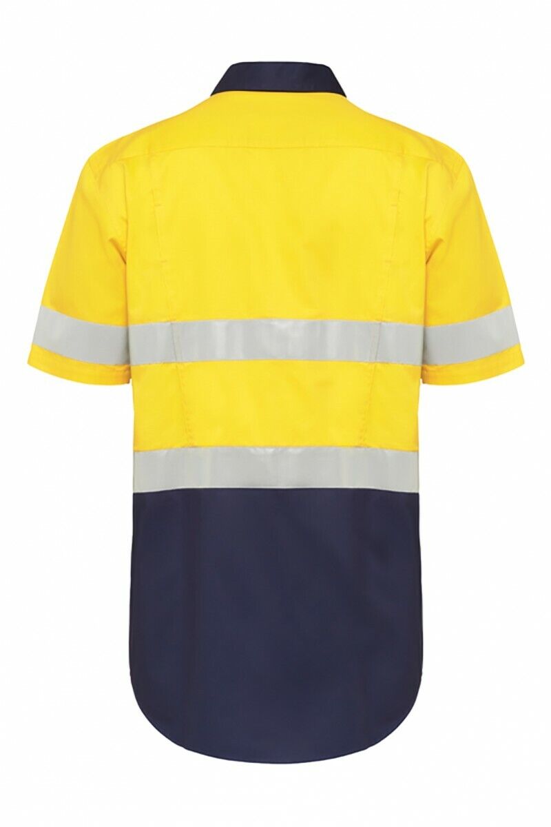 Mens Hard Yakka Short Sleeve Work Shirt Hi - Vis Taped KoolGear Summer Vent Y07735 - Land to Coast